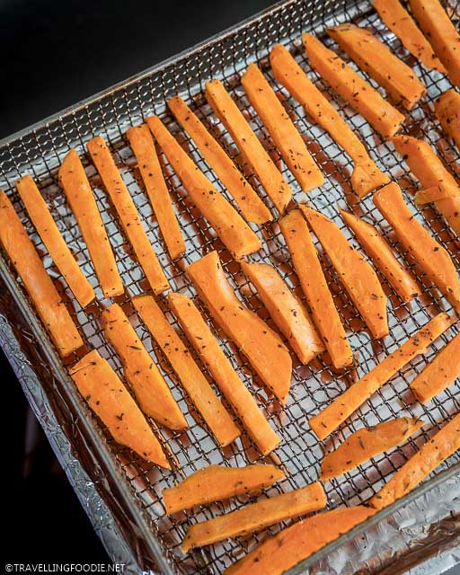 Seasoned Sweet Potato Sticks on Cuisinart Air Fryer Basket