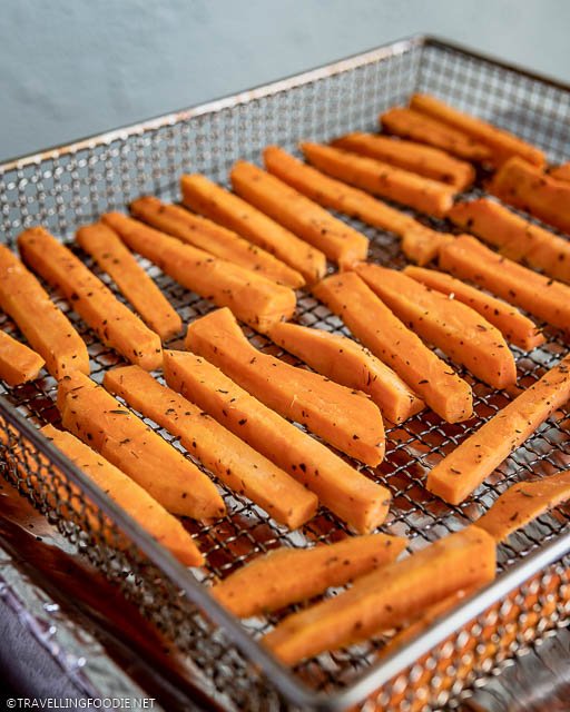Raw Sweet Potato Fries on Cuisinart Air Fryer Basket
