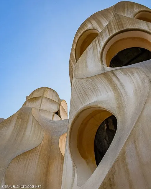 Close-up of Ventilation tower at Casa Mila, Gaudi Building for Roser Segimón and Pere Milà