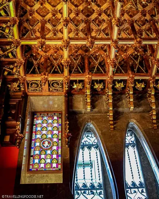 Ceiling of visitors’ room and ladies' powder room at Palau Guell in Barcelona