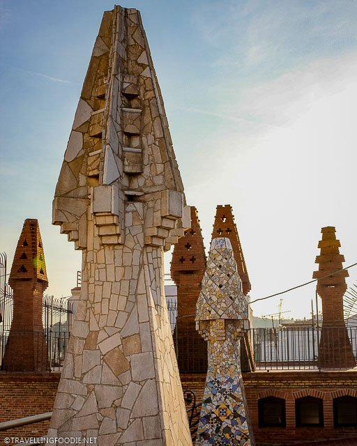 Ventilator chimneys at Palau Guell in Barcelona