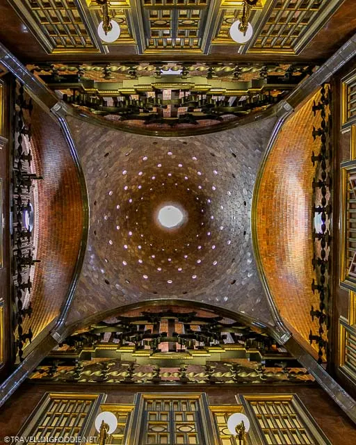 The Central Hall Ceiling at Palau Guell in Barcelona, Spain