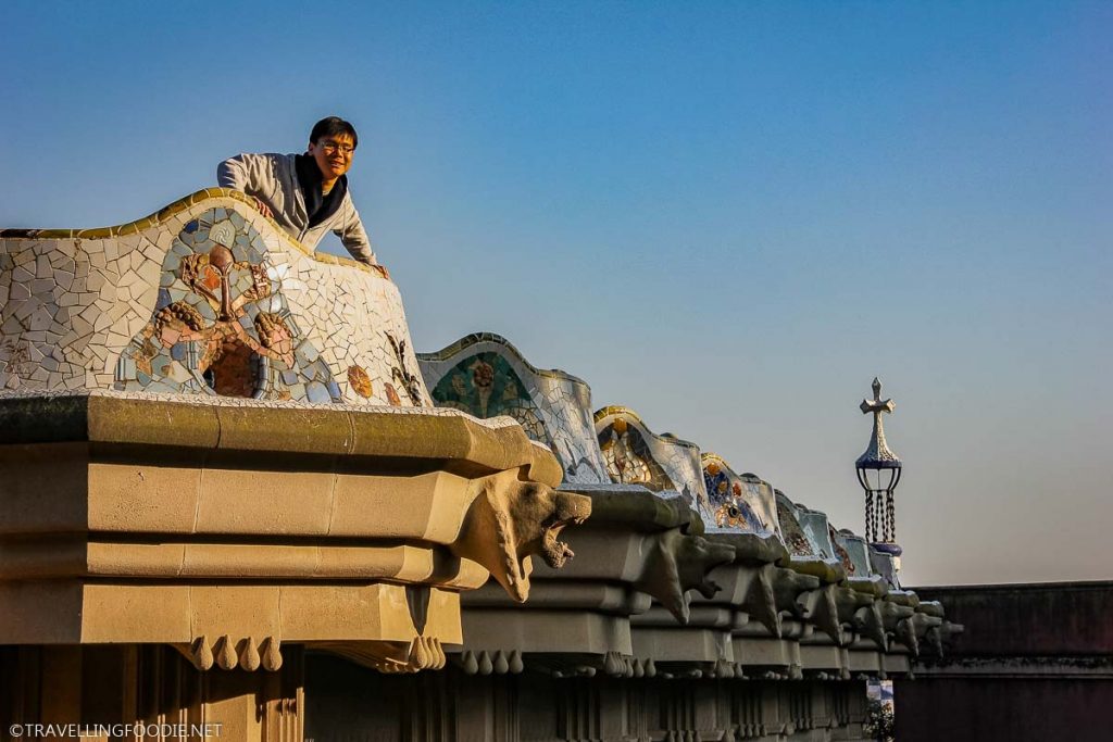 Park Guell roofs with the traditional Catalan clay tiles