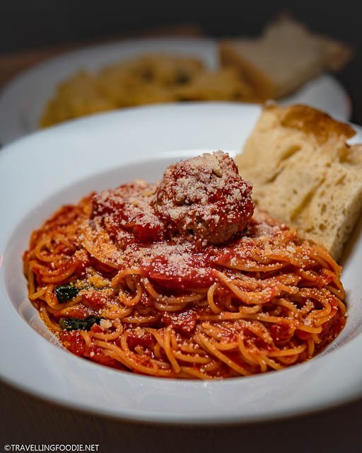 Spaghetti with Meatball at AO Pasta in Stratford, Ontario