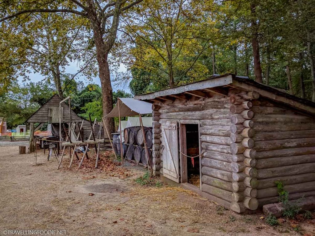 Continental Army encampment at American Revolution Museum at Yorktown in Virginia