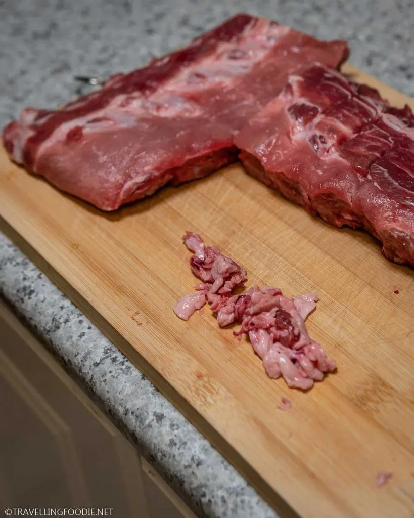 Uncooked Baby Back Ribs with membrane removed