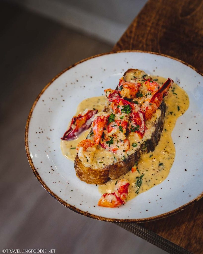 Creamed Lobster on toast at The Canteen in Halifax, Nova Scotia