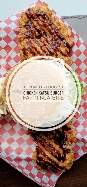 Toronto's Longest Chicken Katsu Burger at Fat Ninja Bite