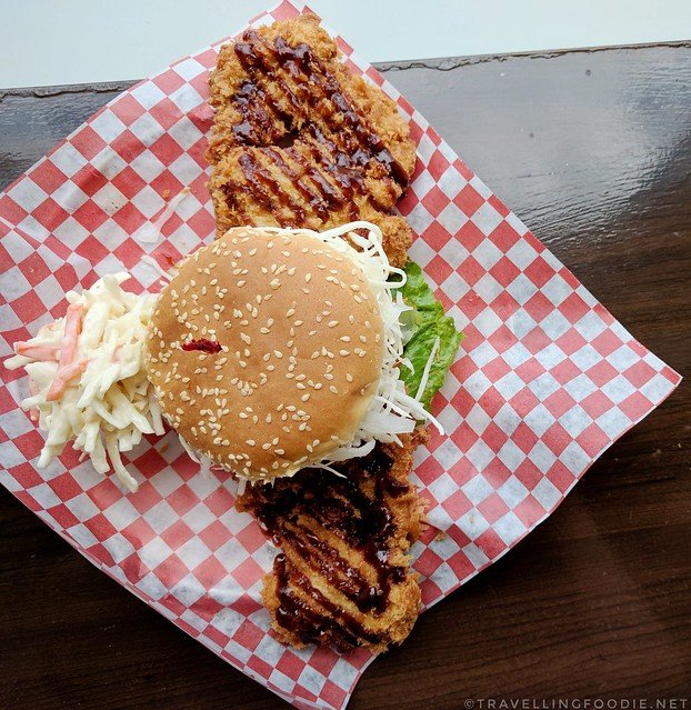 Top-Down Shot of Chicken Katsu Burger at Fat Ninja Bite in Scarborough