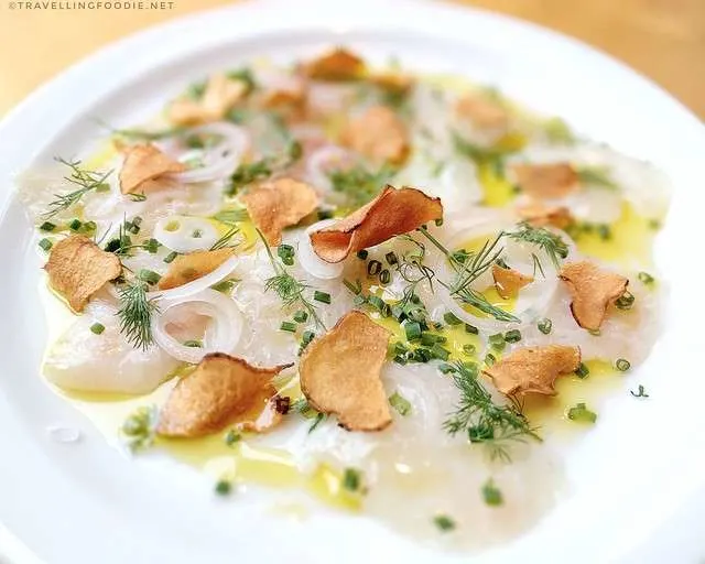 Sea Bream Crudo at Brothers Food and Wine in Toronto