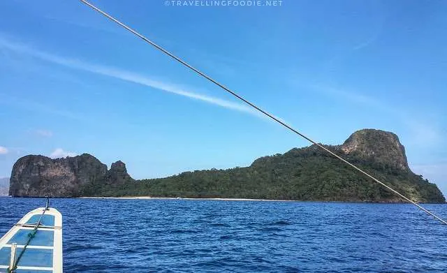 Helicopter Island from a distance in El Nido, Palawan