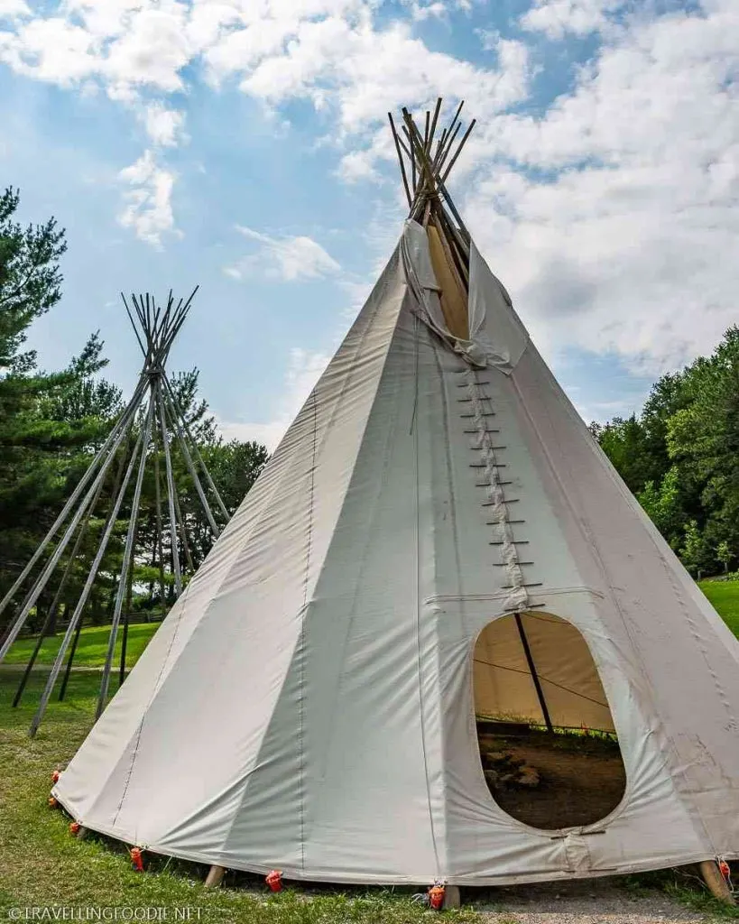 First Nations Tent at Obadjiwan-Fort-Temiscamingue National Historic Site in Quebec