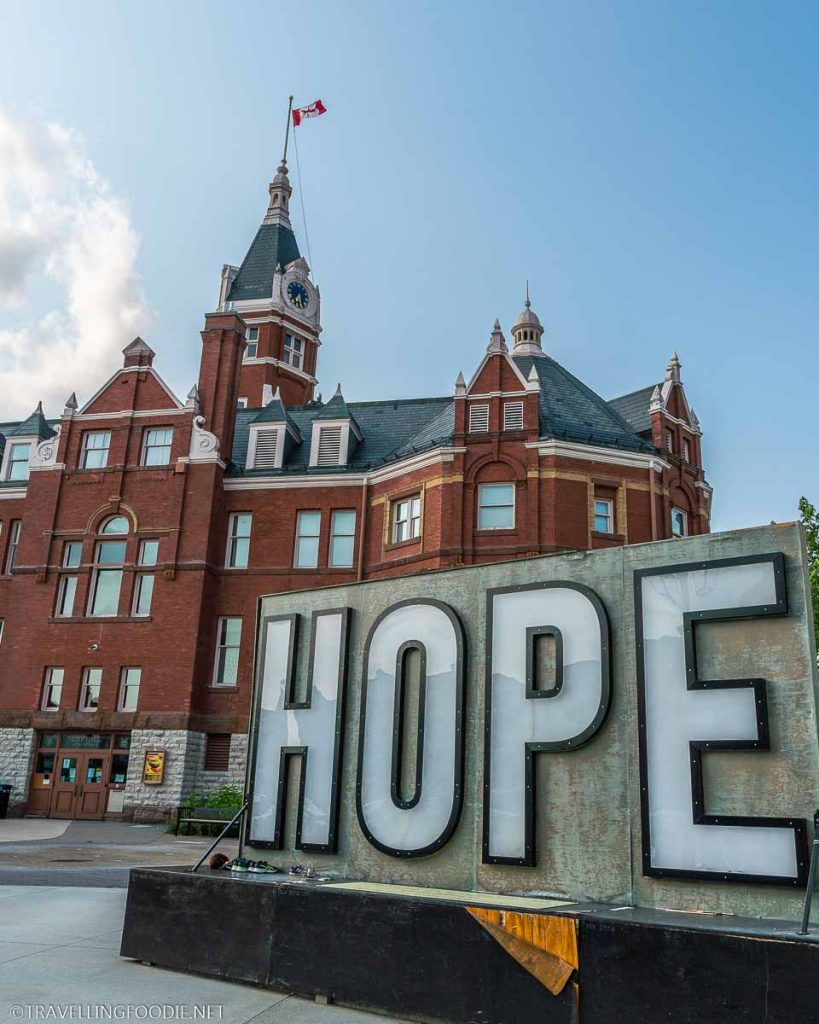 Hope Sign at the Stratford City Hall in Market Square