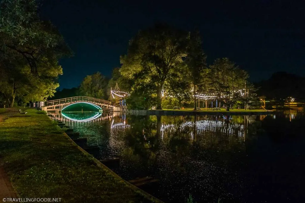 Tom Patterson Island with Lights on Stratford Summer Pop-up Installation