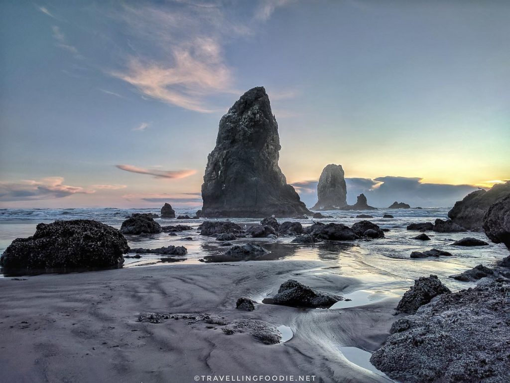 Basalt rock formations at Cannon Beach, Oregon