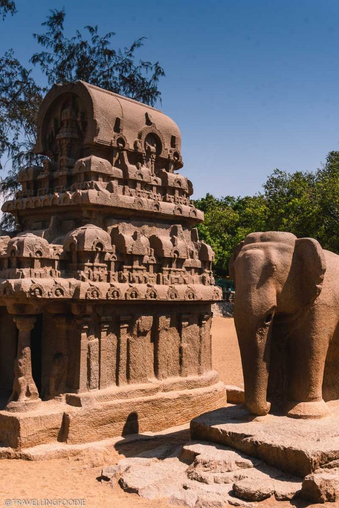 5 Chariots at the Group of Monuments at Mahabalipuram in India