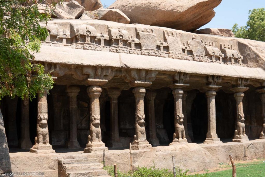 Panchapandava Cave Temple at the Group of Monuments at Mahabalipuram in India