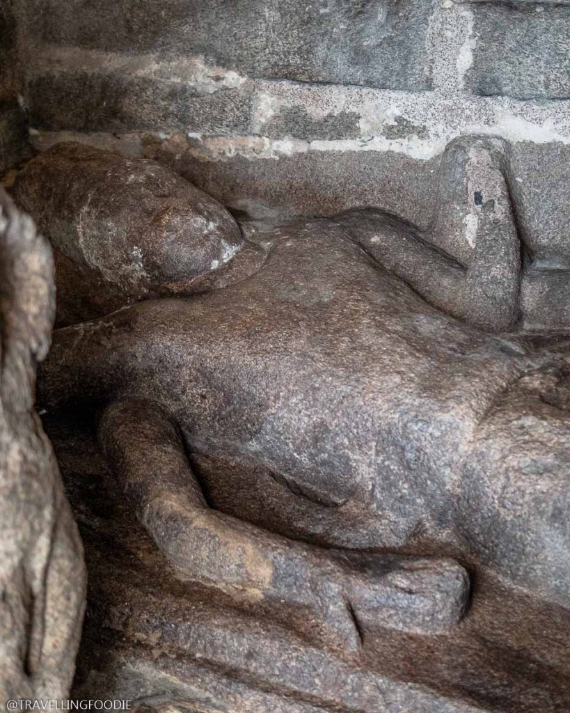 Vishnu sculpture at Shore Temple in Mamallapuram, India
