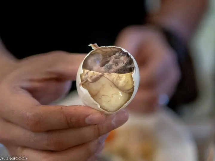 Balut Close-up at The Alley By Vikings in Manila, Philippines