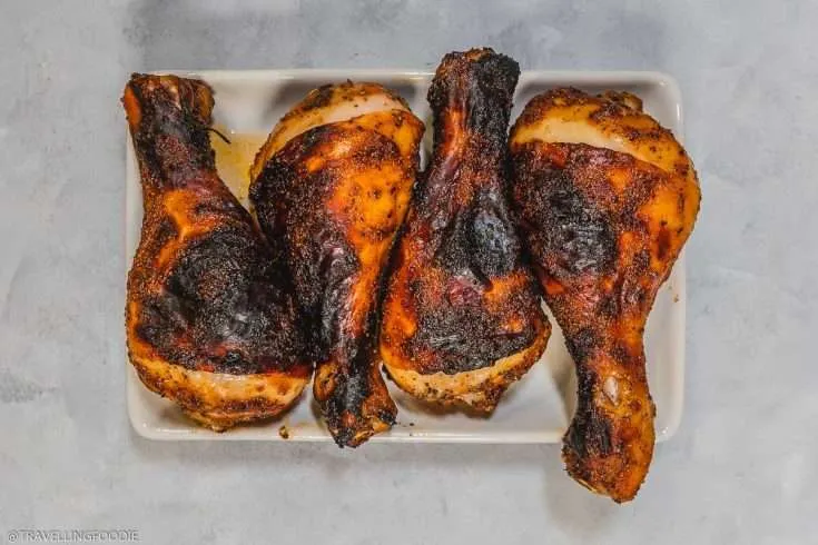 Air Fryer BBQ Chicken Drumsticks on plate