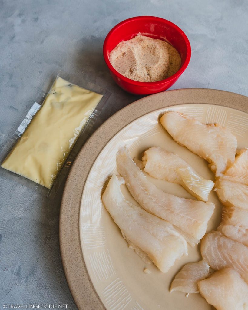 Raw Fish, Mayonnaise and Flour Mix