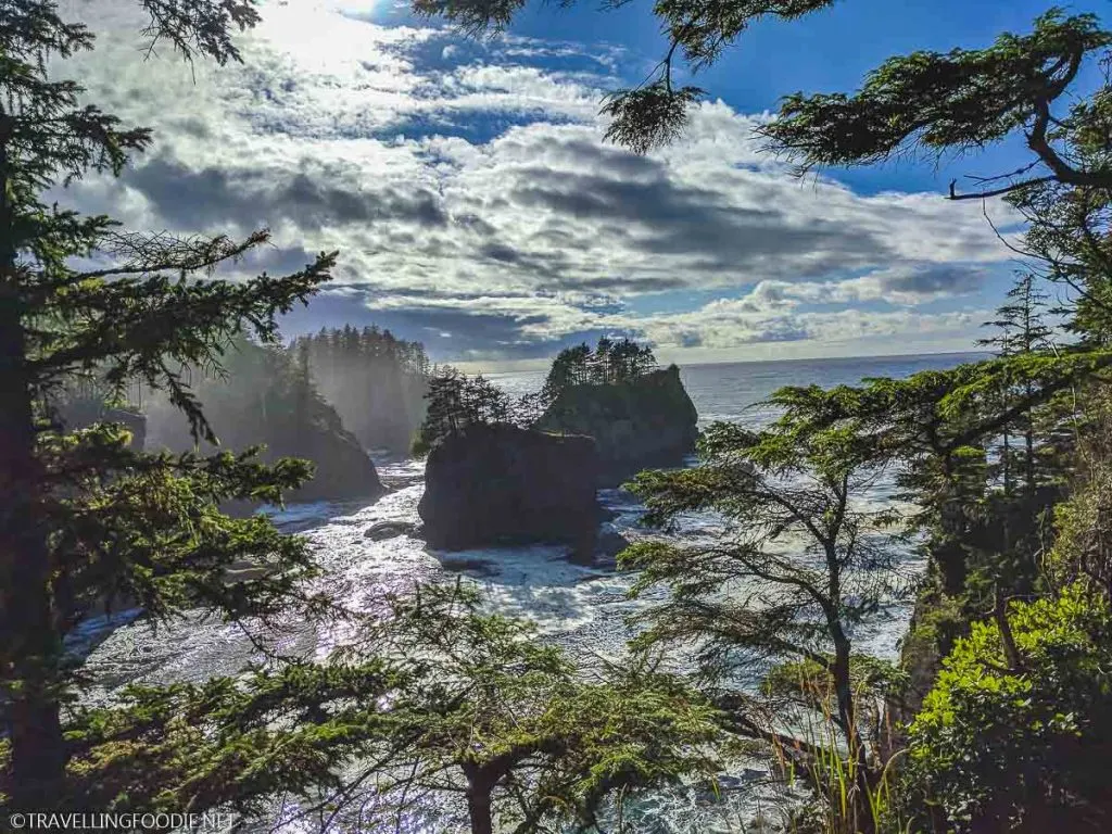 South Side view from first viewpoint at Cape Flattery in Washington, USA