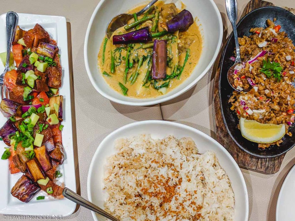 Crispy Pork Binagoongan, Kare-Kare, Chicken Sisig, Garlic Rice at Casa Manila in Toronto