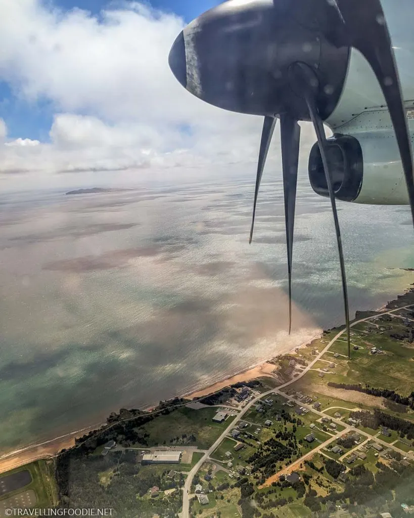 Air Canada flying over Magdalen Islands