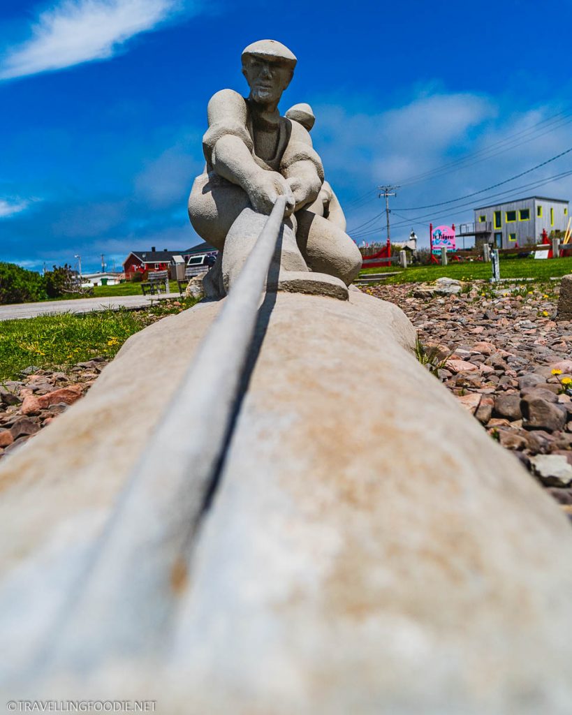 Close-up Fisherman Monument at Site de la Cote in Magdalen Islands