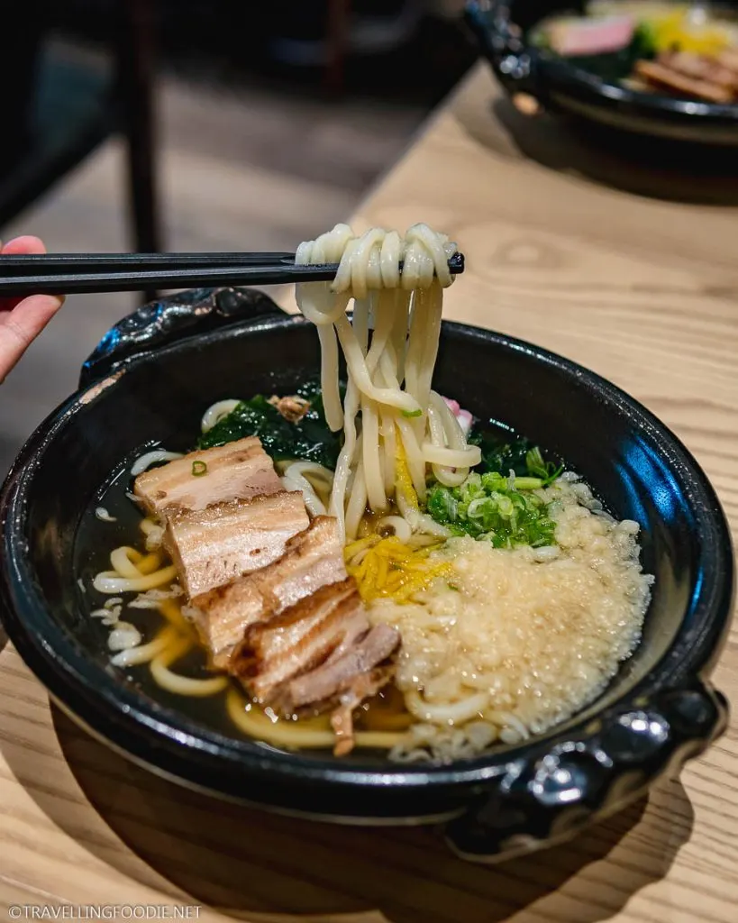 Pork Belly Udon Noodle Soup at Zen Sanuki Udon in Toronto