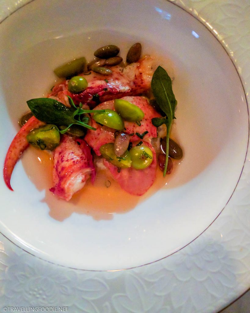 Lobster Course at Michelin Star Edulis in Toronto
