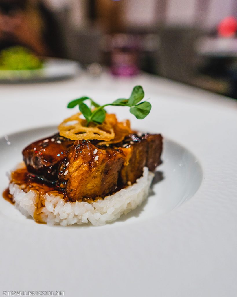 Pork Belly on Rice at Grace Restaurant at Carnegie House in State College, PA