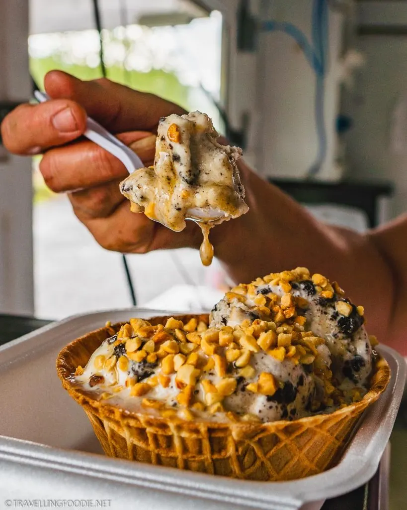 Cookies and Cream Ice Cream on Waffle Bowl at Wasson Farm Market in State College, PA