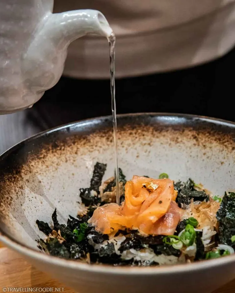 Salmon Ochazuke at Amaussan Uji Matcha in Toronto