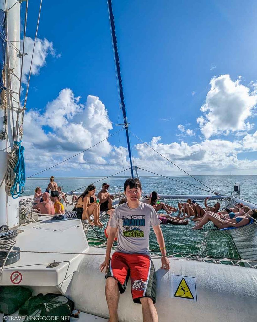 Travelling Foodie Raymond Cua on Catamaran Sea Tour in Cayo Coco, Cuba