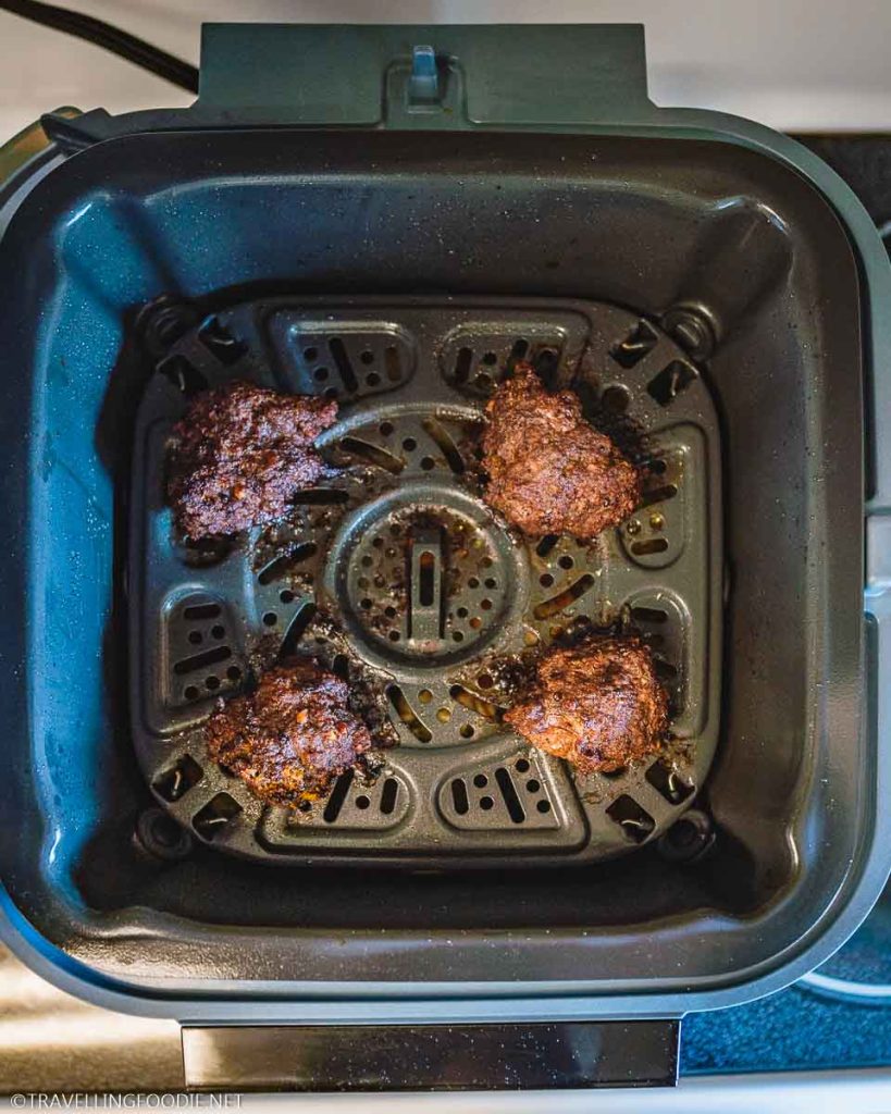 Air fryer Thai spiced beef on Ninja Speedi crisper tray