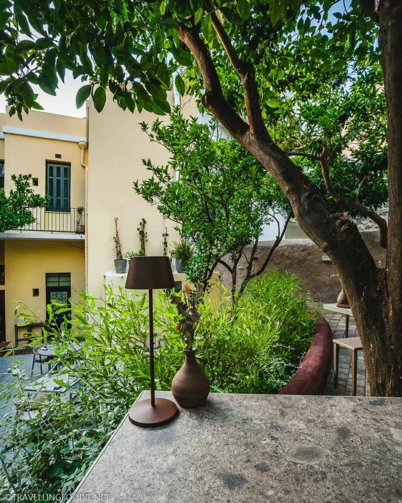 Courtyard at Soil Restaurant Athens Greece