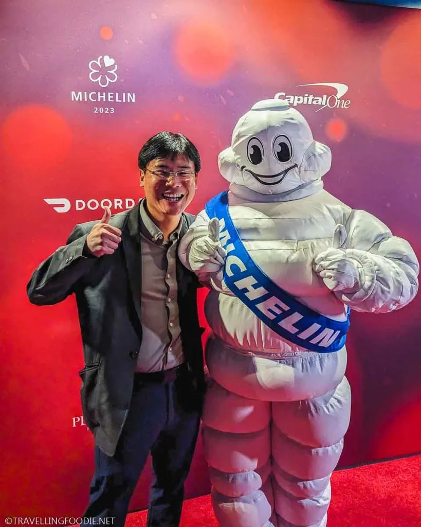 Travelling Foodie Raymond Cua with Michelin Mascot Bibendum