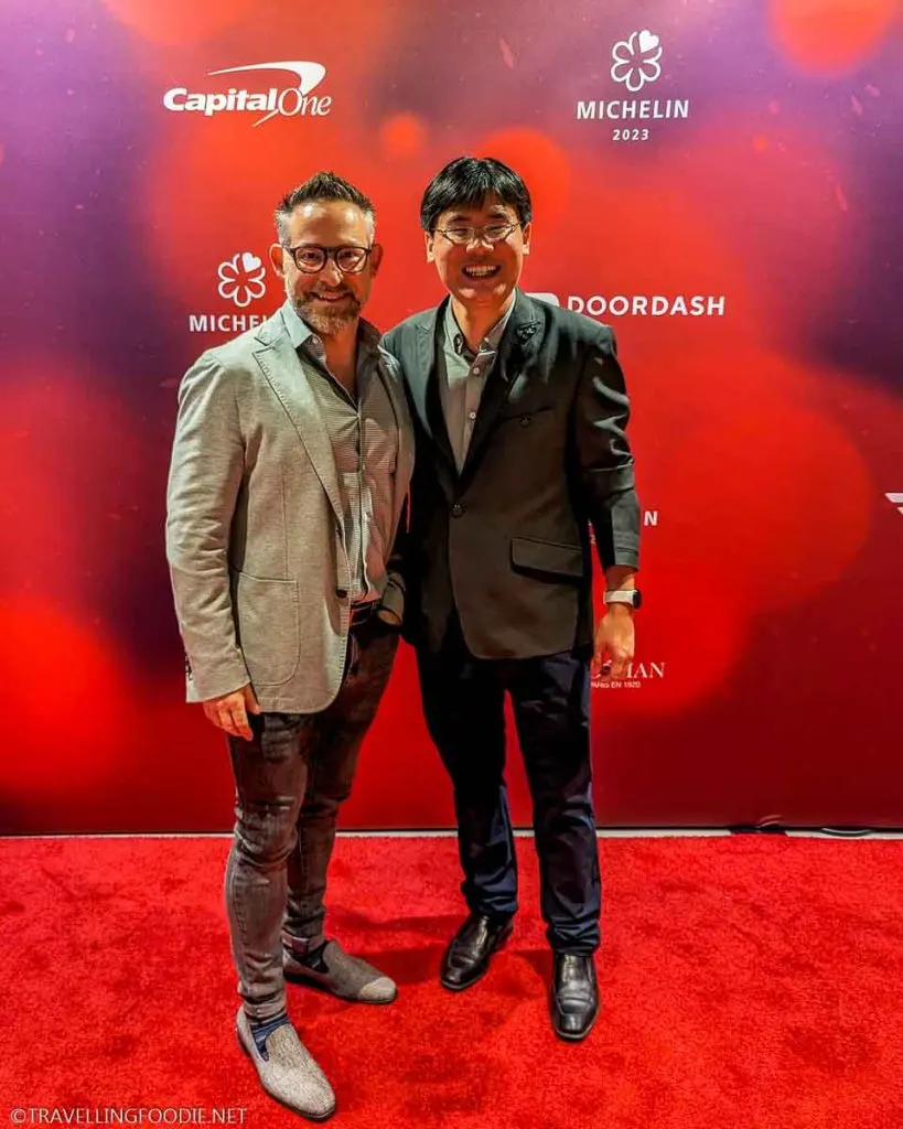 Travelling Foodie Raymond Cua with Langdon Hall Chef Jason Bangerter at Toronto Michelin Guide Ceremony 2023