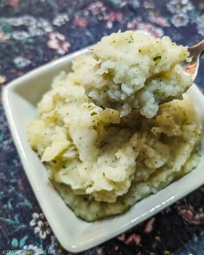 A spoonful of mashed potatoes