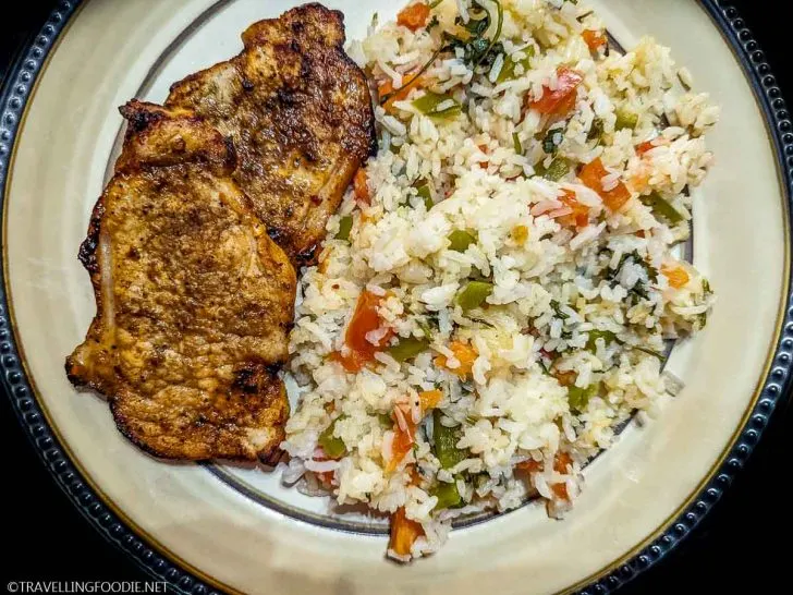 Ninja Speedi Pork Chop, Rice and Vegetables