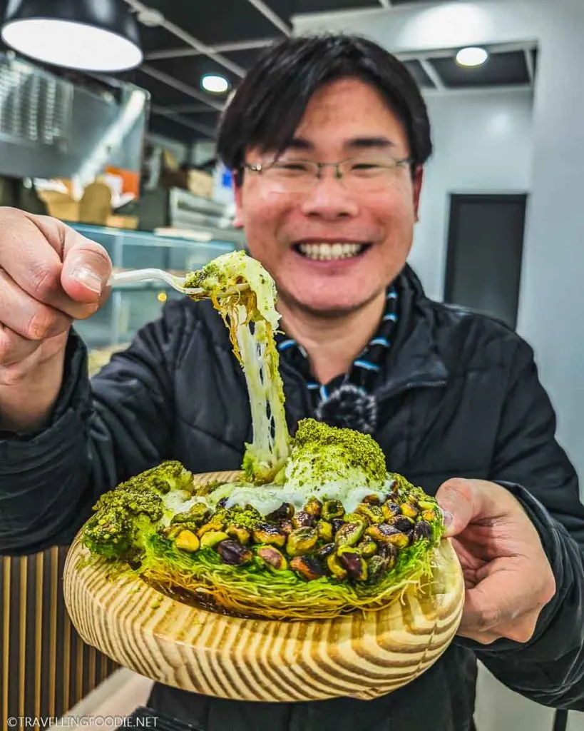 Travelling Foodie Raymond Cua trying unique Mississauga restaurant for Middle Eastern dessert