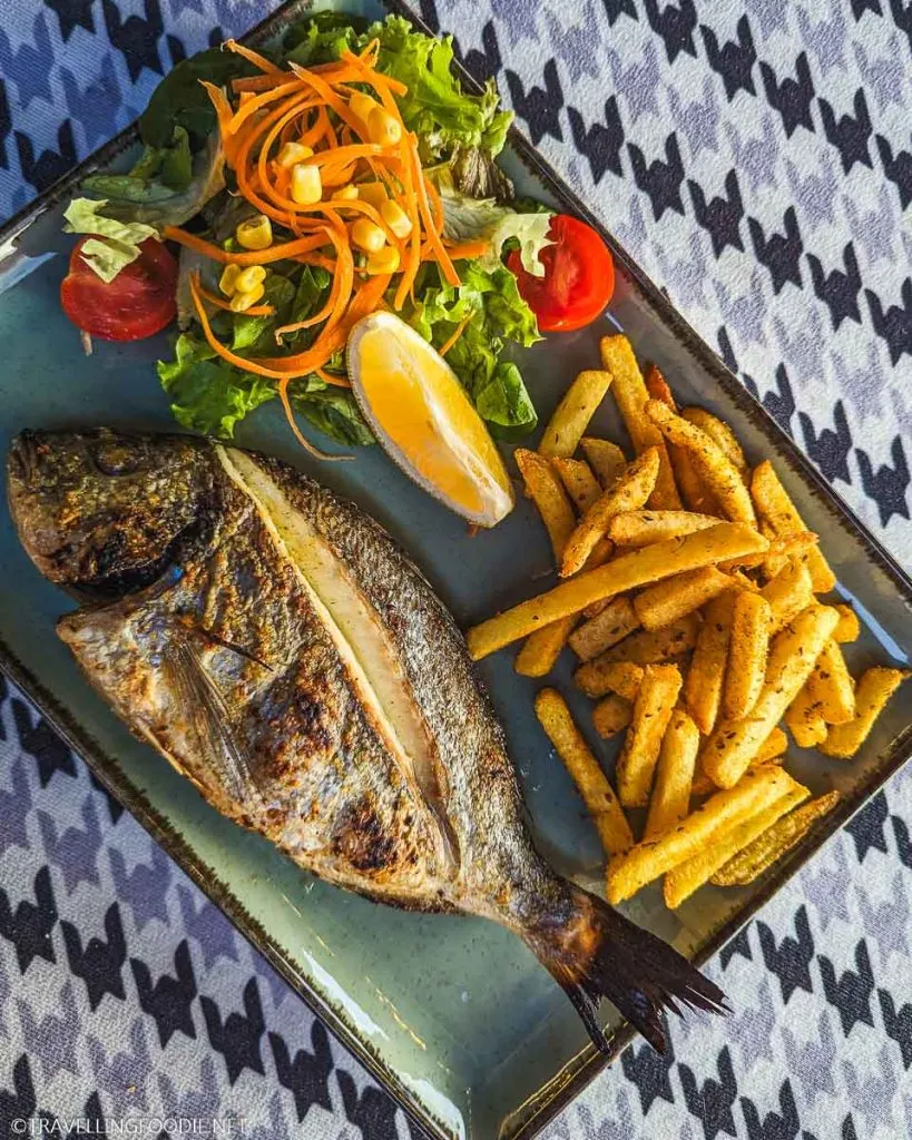 Grilled Fish Plate at Marina Restaurant Cafe in Kas, Turkey
