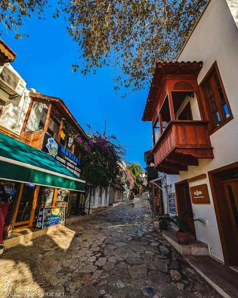 Cobblestone streets at Old Town Kas Turkey