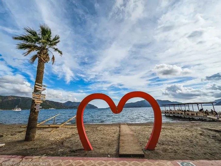 Heart Sculpture in Marmaris Long Beach