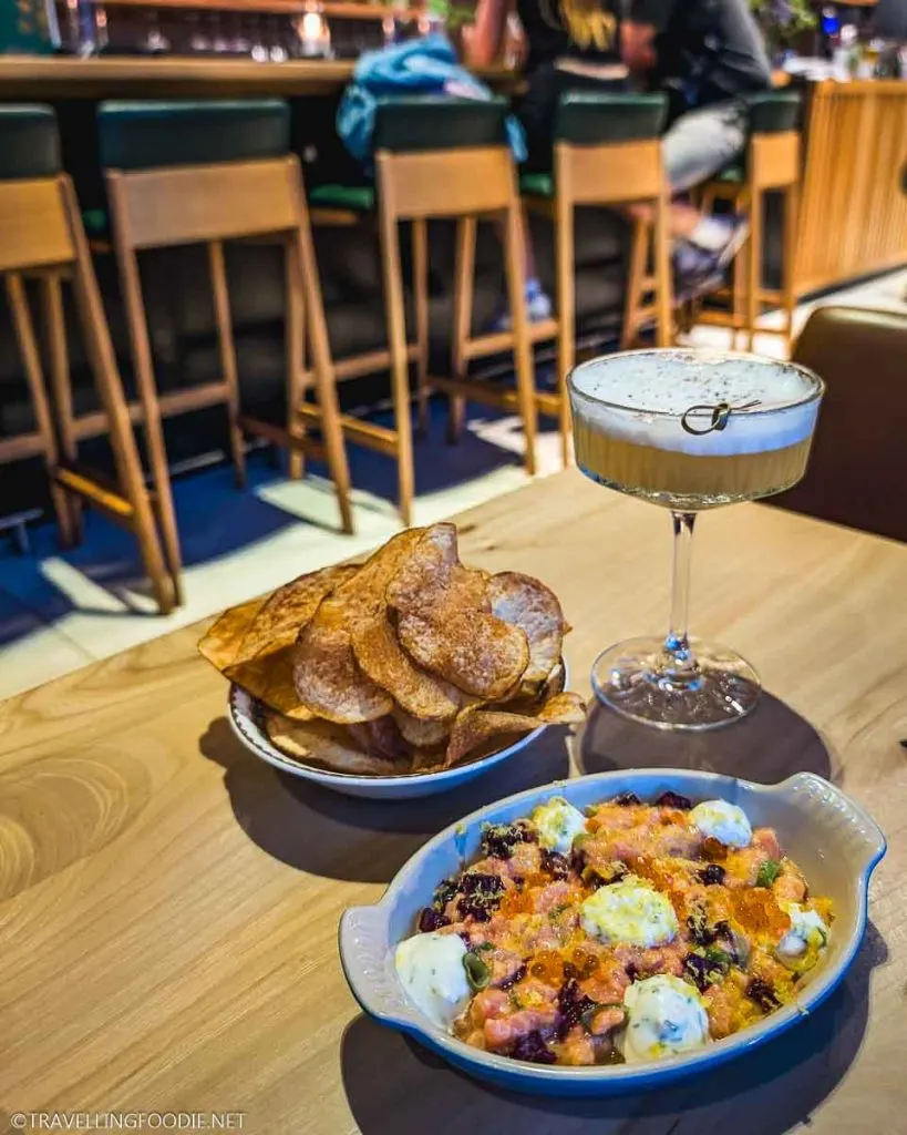 Cocktail and Seafood at Hearth Restaurant - Places To Drink in Saskatoon