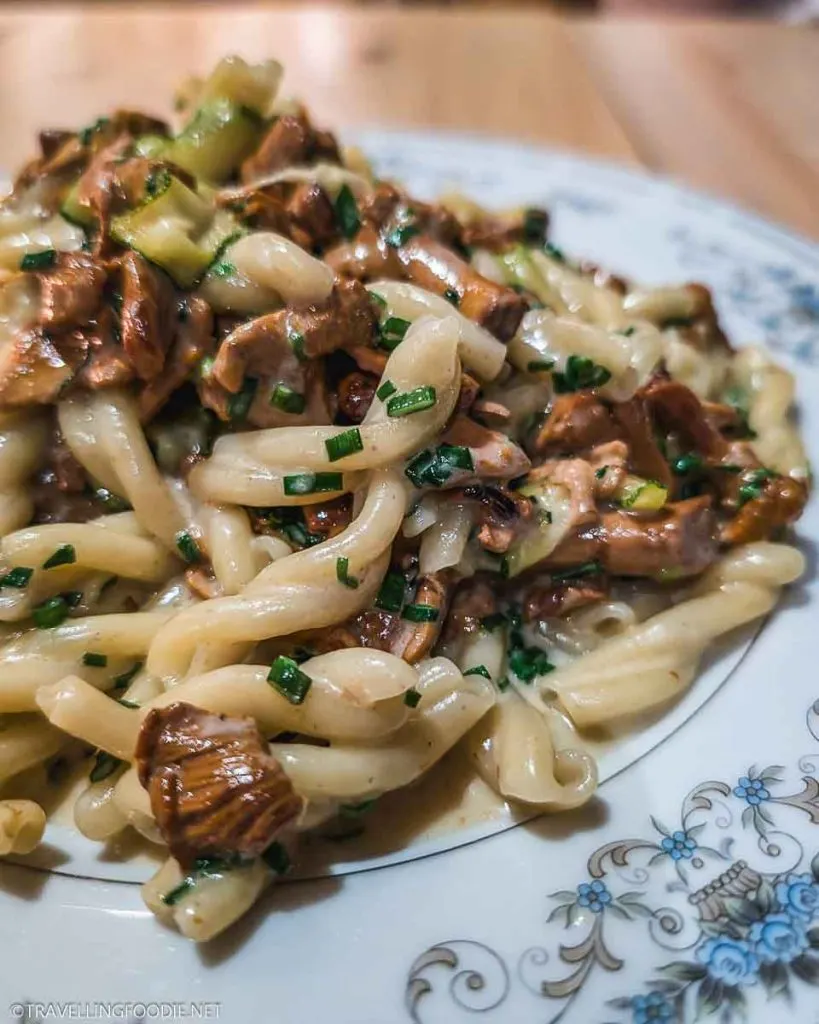Chanterelle Mushroom Pasta at Hearth Restaurant in Canada's Best 100 Restaurants