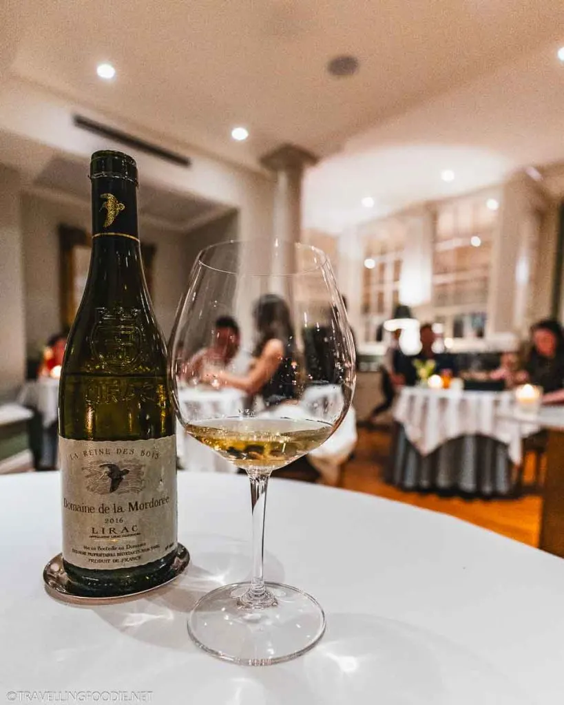 French White Wine at Langdon Hall Hotel in Cambridge, Ontario