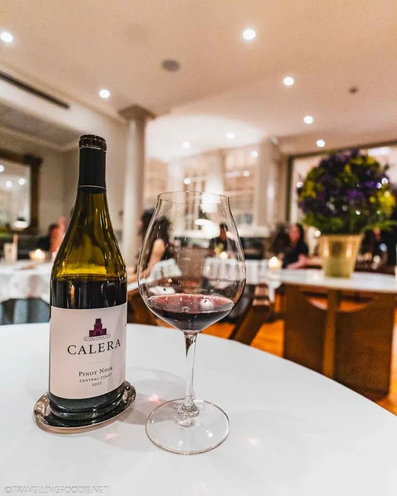 California Red Wine at Langdon Hall Hotel in Cambridge, Ontario