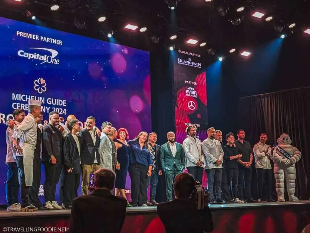 Award ceremony celebrating the top restaurants in the Michelin Guide Toronto and Region with a Star